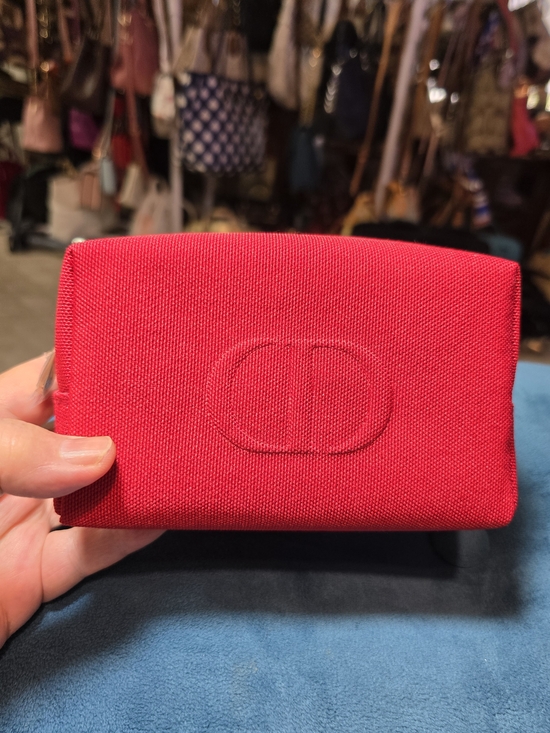 Handbags - Red Dior Women’s Canvas Cosmetic Pouch NWOT 6x4x3